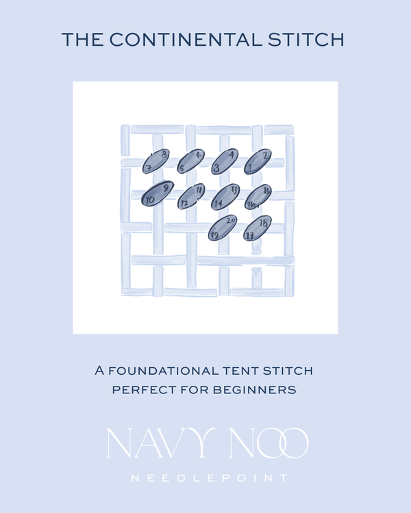 Continental Stitch needlepoint stitch diagram