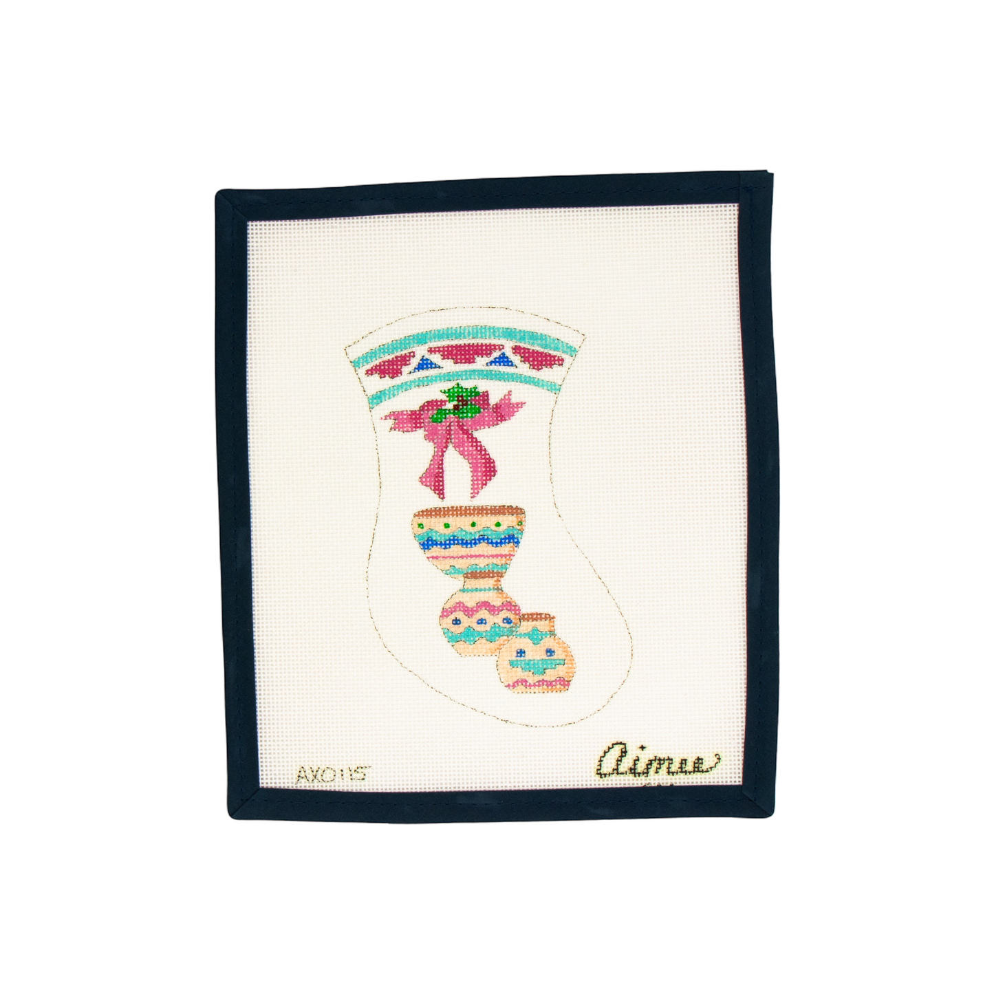 Aimee Pink bow and pottery Mini Stocking
