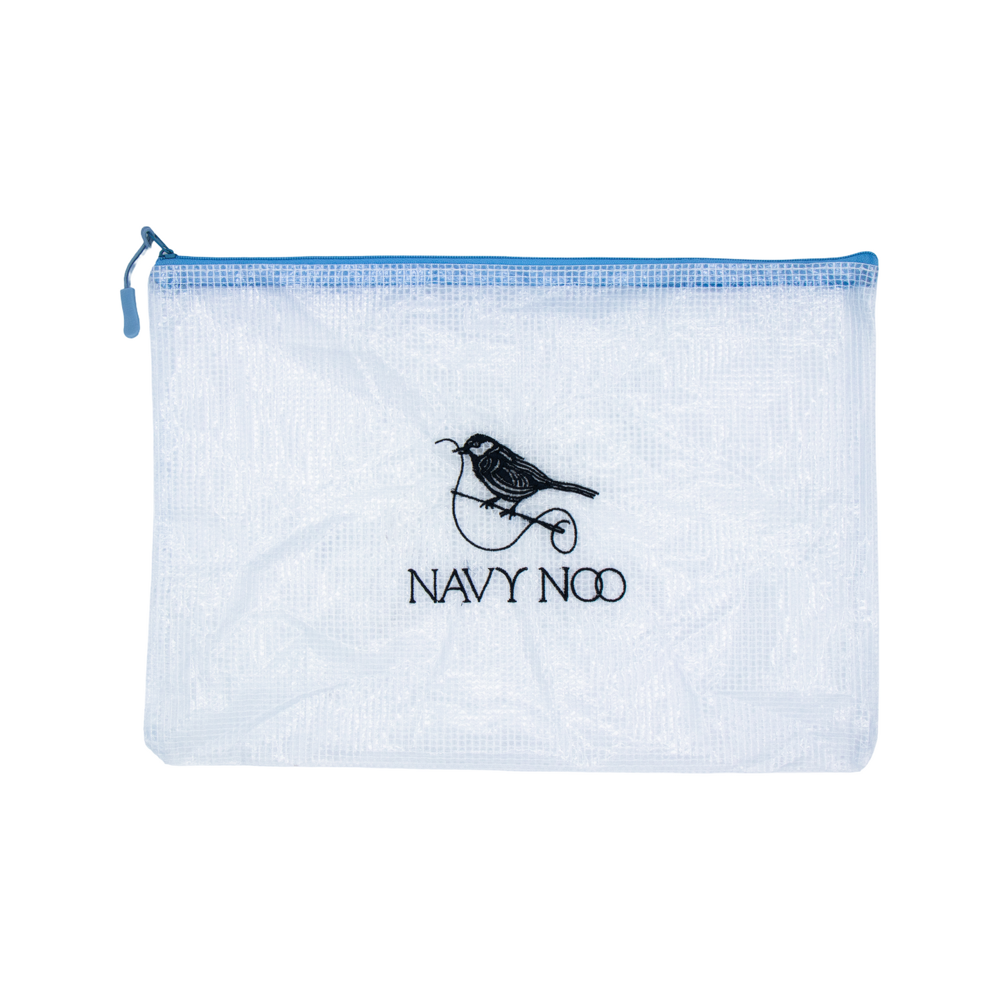 Embroidered Navy Noo Project Bag