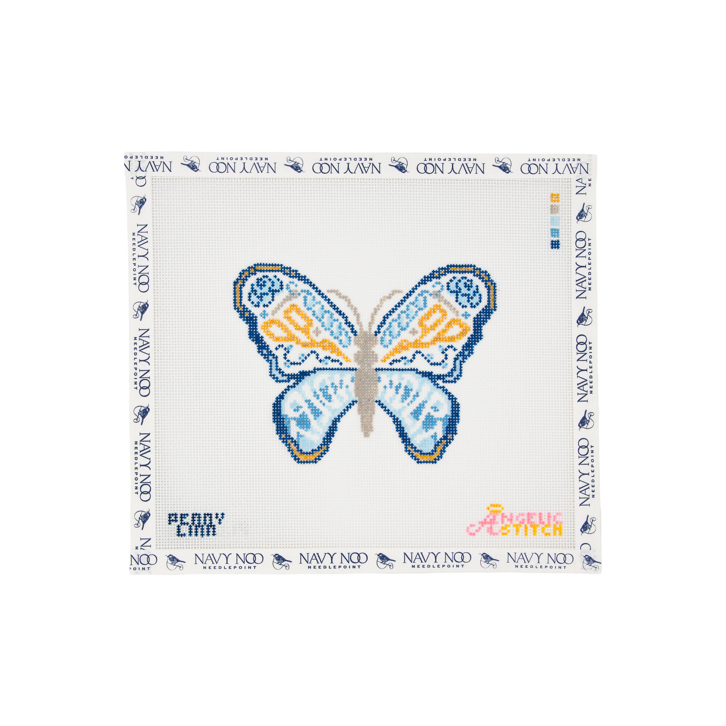 Needlepoint Butterfly - Chinoiserie
