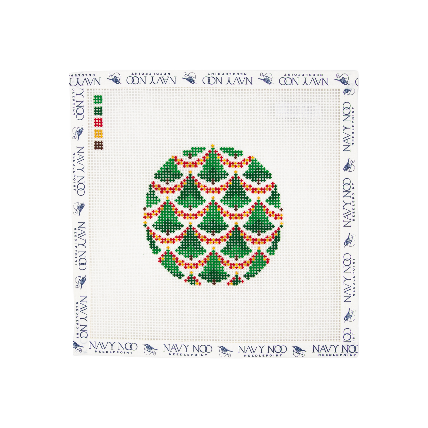 Bargello Christmas Tree Round Canvas