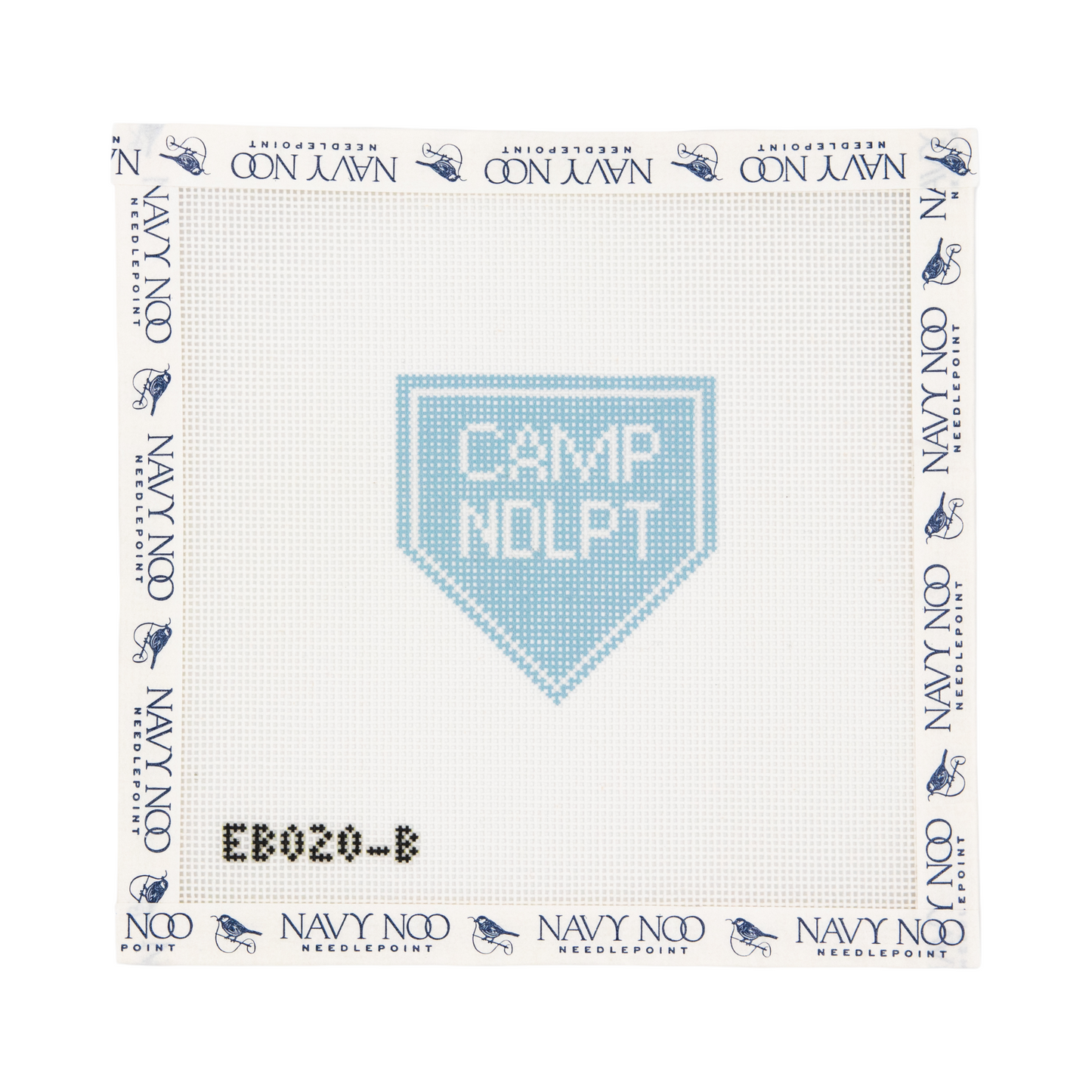 Camp Needlepoint Bag Charm - Carolina Blue