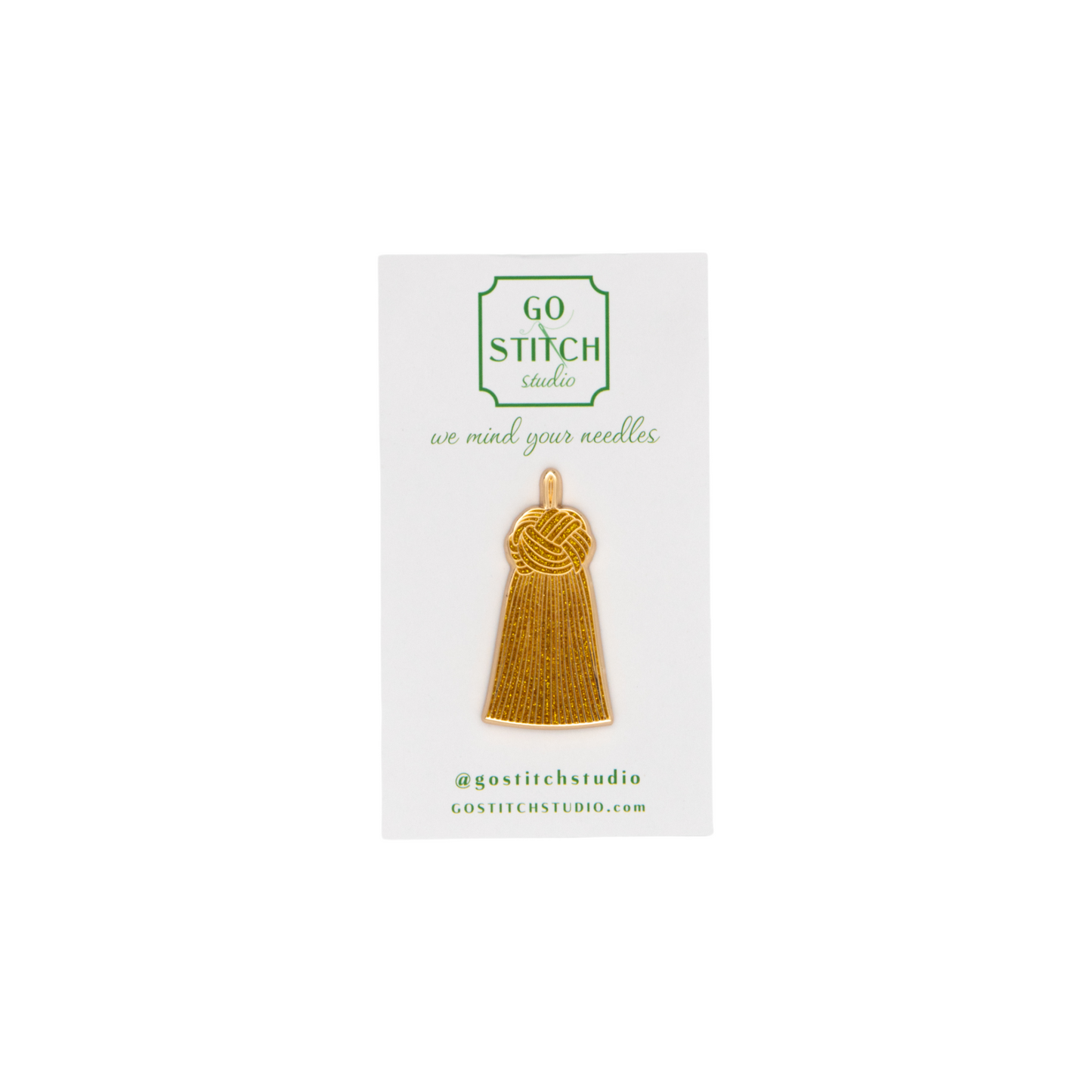 Gold Glitter French Knot Tassel Needle Minder