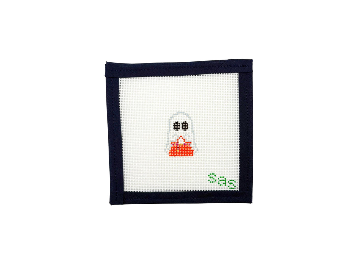 Mini BOO-kin Ghost needlepoint canvas by Stitch Avenue Studio
