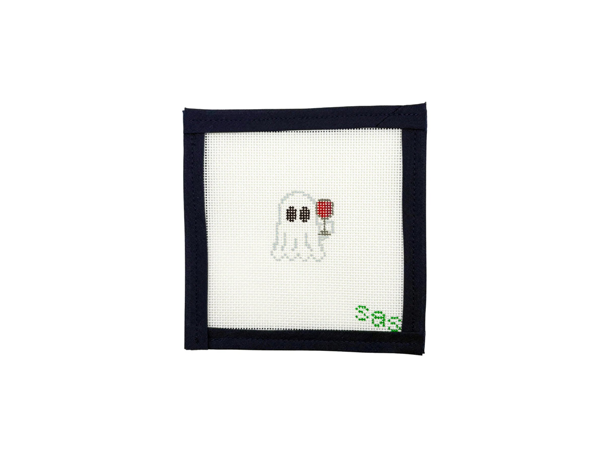 Mini BOO-zy Ghost needlepoint canvas by Stitch Avenue Studio