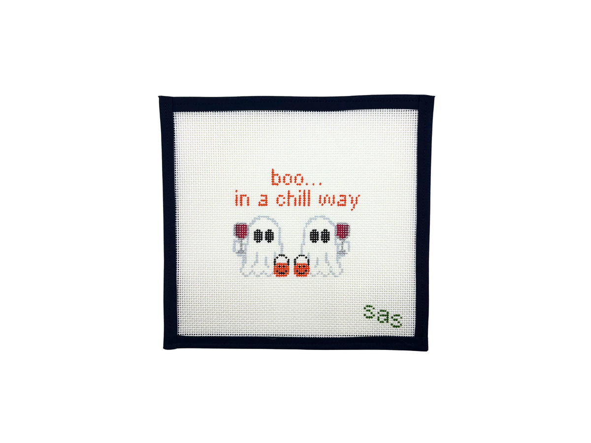 Boo in a Chill Way needlepoint canvas by Stitch Avenue Studio