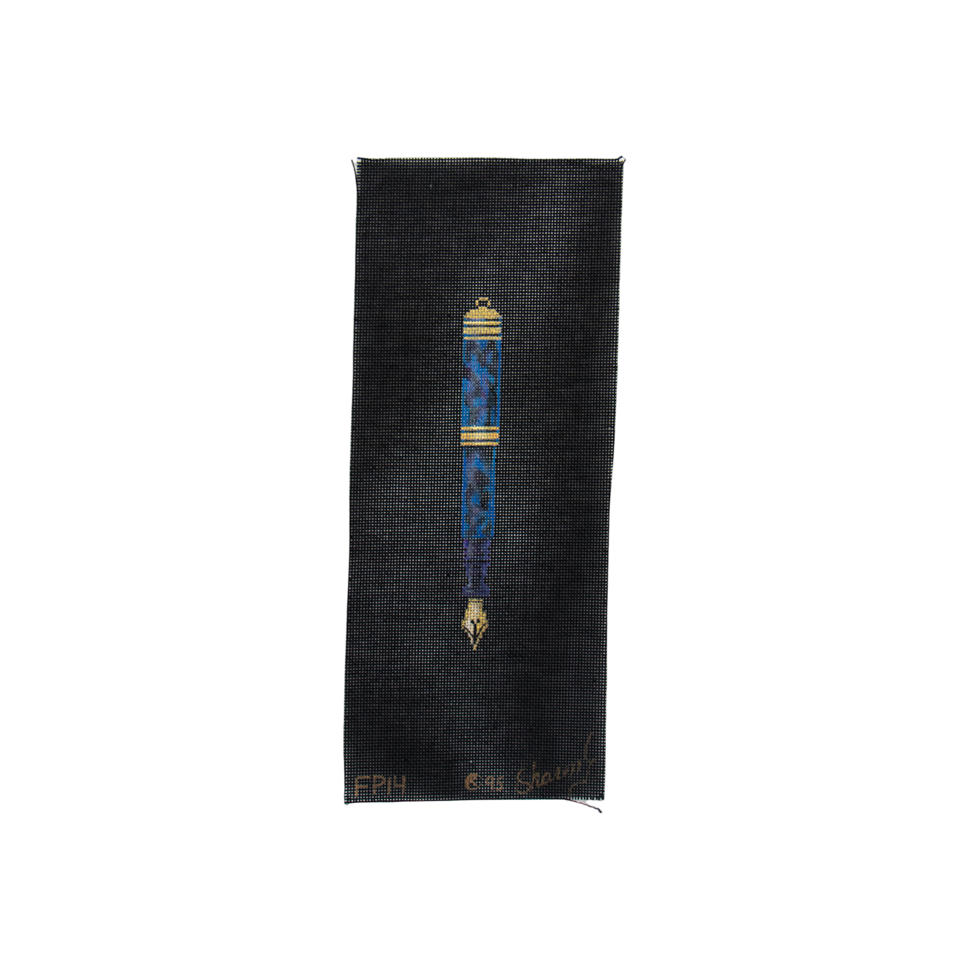 Blue Pen on Black Canvas