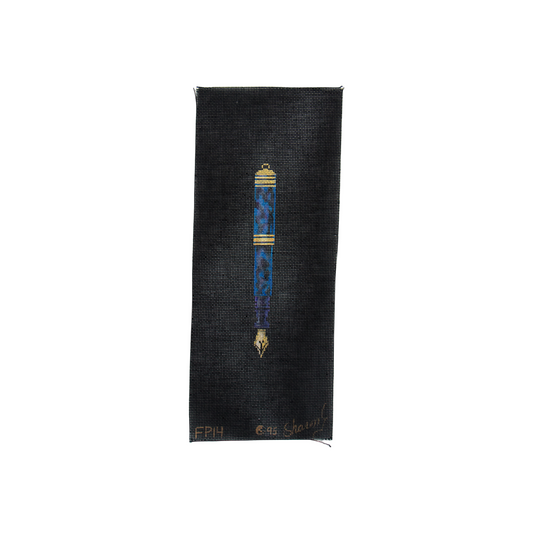 Blue Pen on Black Canvas