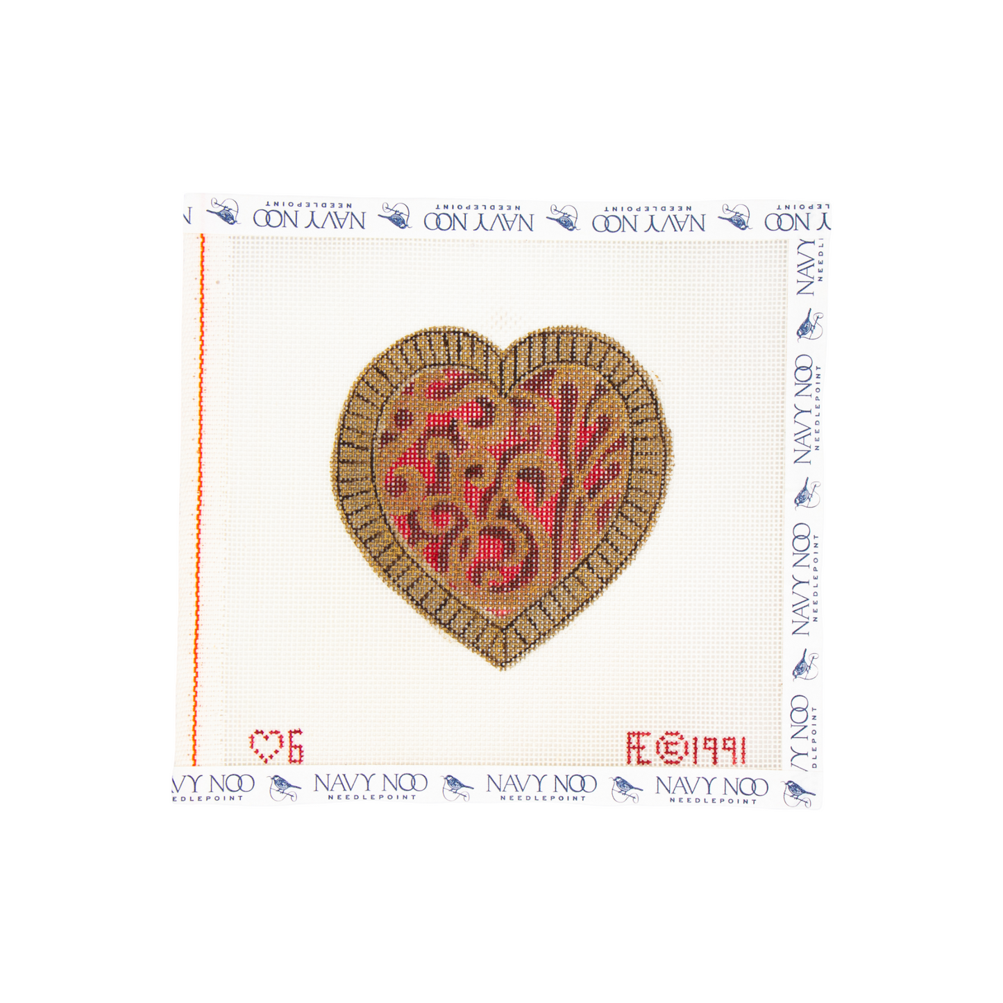 Gold and Red Heart