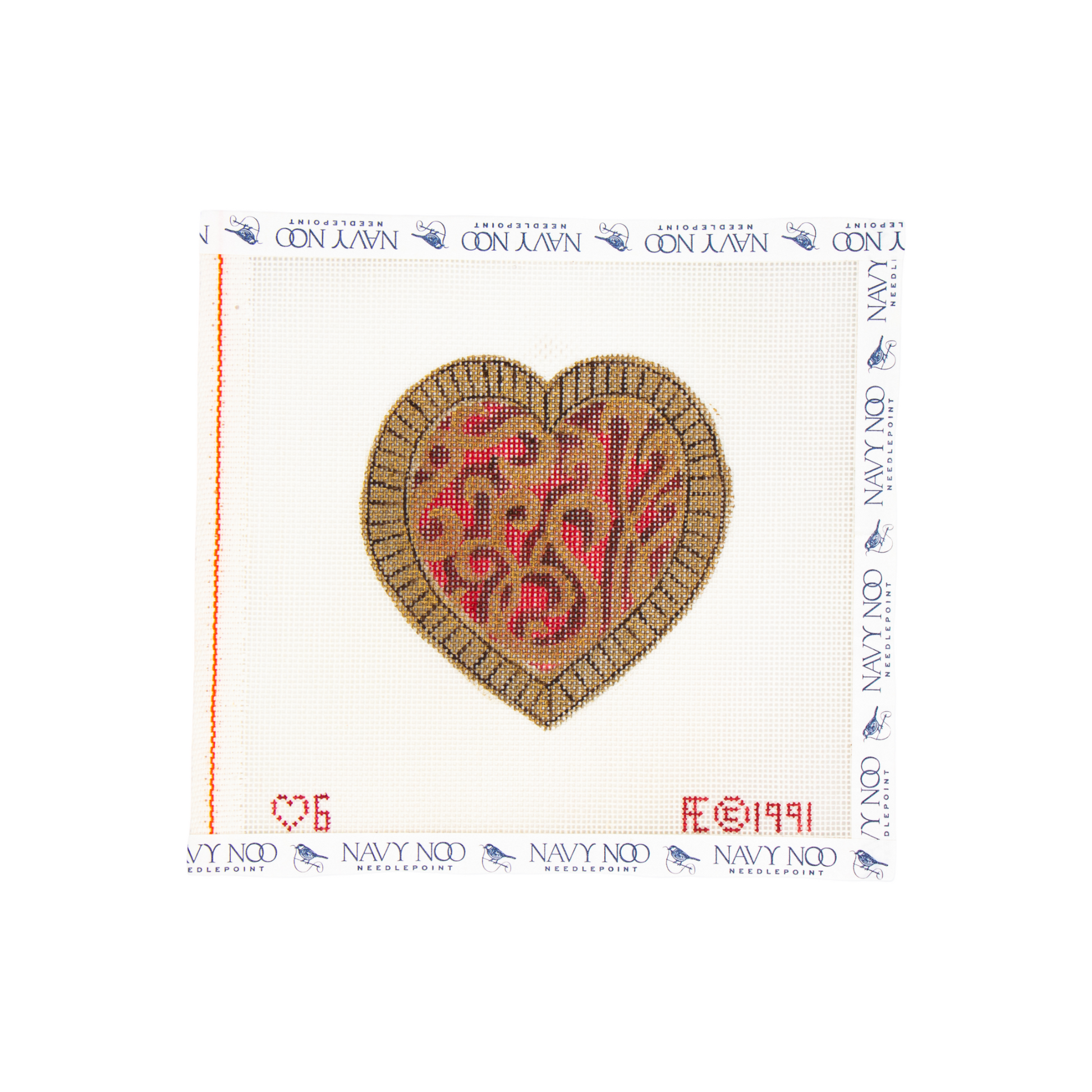 Gold and Red Heart