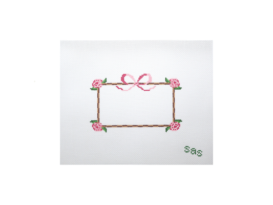Hydrangea Frame (Pink) needlepoint canvas by Stitch Avenue Studio