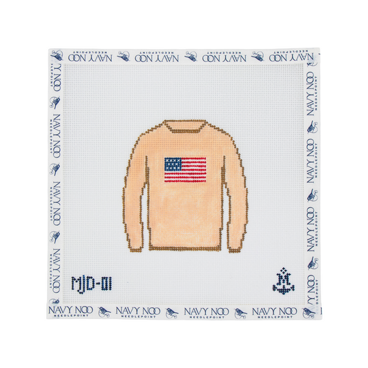 American Flag Sweater Cream