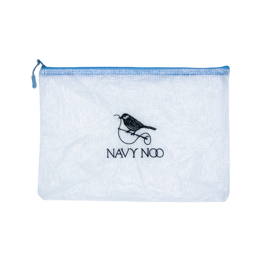 Embroidered Navy Noo Project Bag