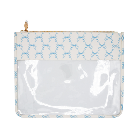 Large Hannah Bow Ribbon Trellis Project Bag (Blue)