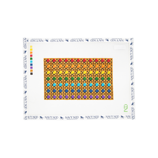 Rainbow Cane Needlepoint Glasses Case