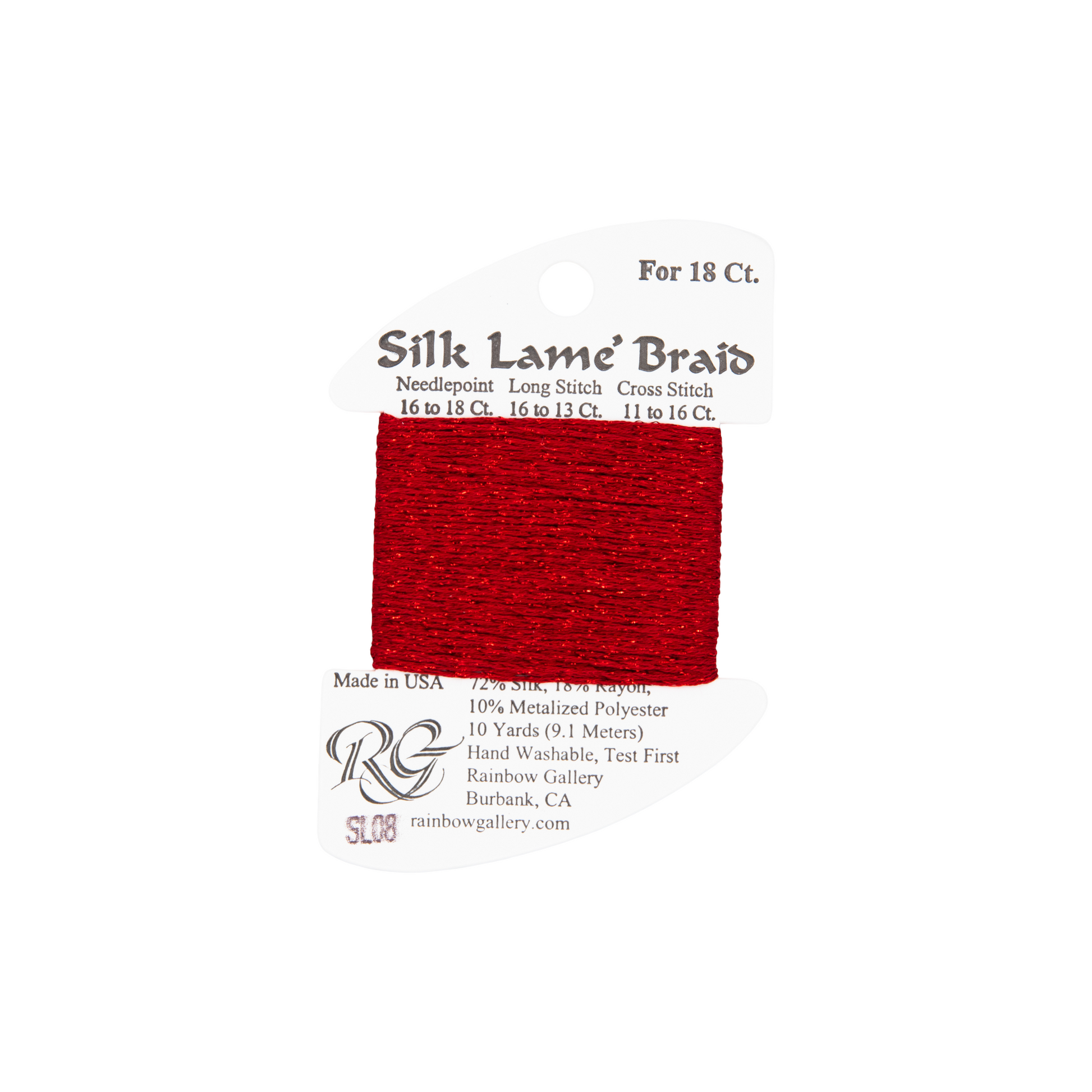 Silk Lame Braid SL08 Red – Navy Noo