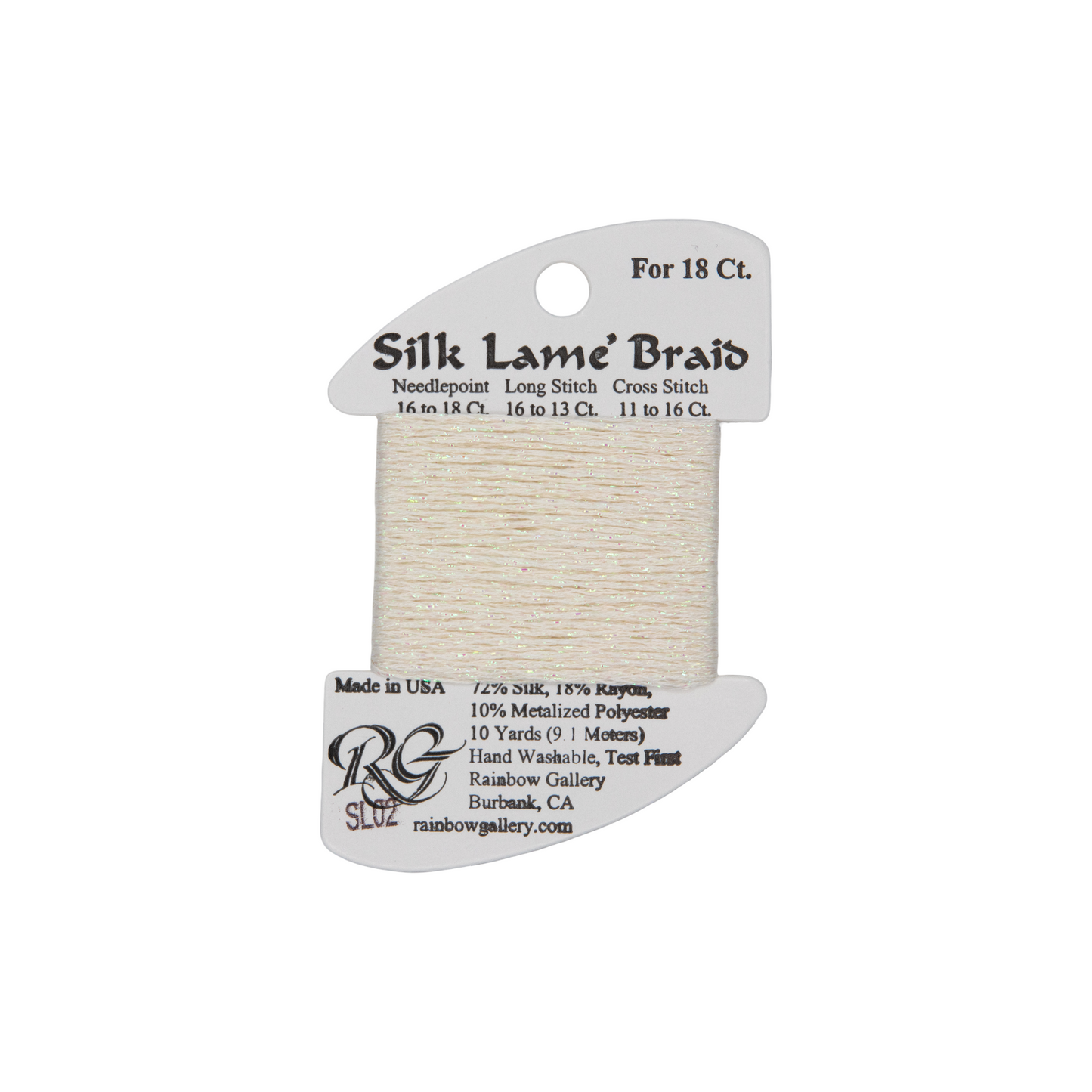 Silk Lame Braid SL02 White