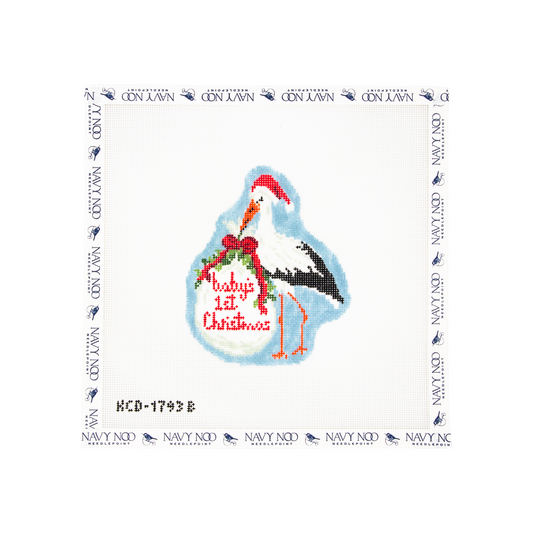 Baby's First Christmas Blue Stork