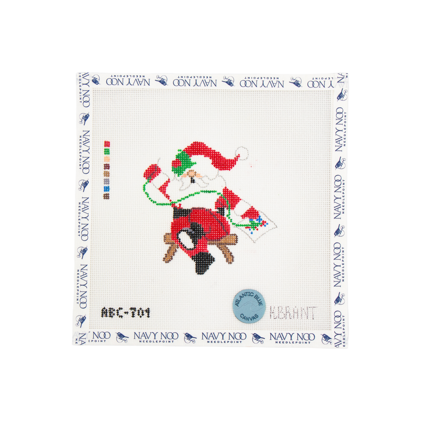 Needlepointing Santa