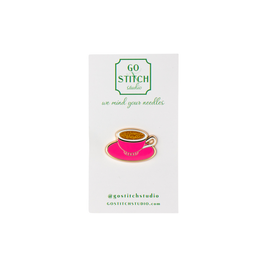 Hot Pink Tea Cup Needle Minder