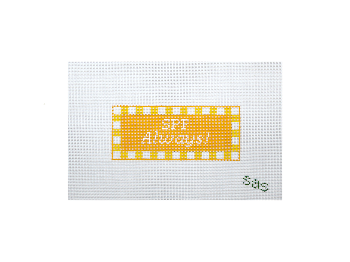 SPF Always! (Yellow) needlepoint canvas by Stitch Avenue Studio