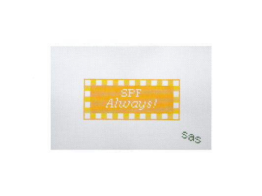 SPF Always! (Yellow) needlepoint canvas by Stitch Avenue Studio