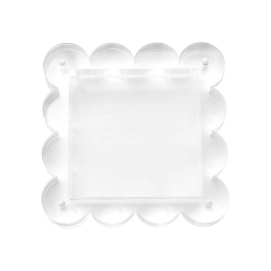 Scallop Acrylic Frame - 4" Square - Clear