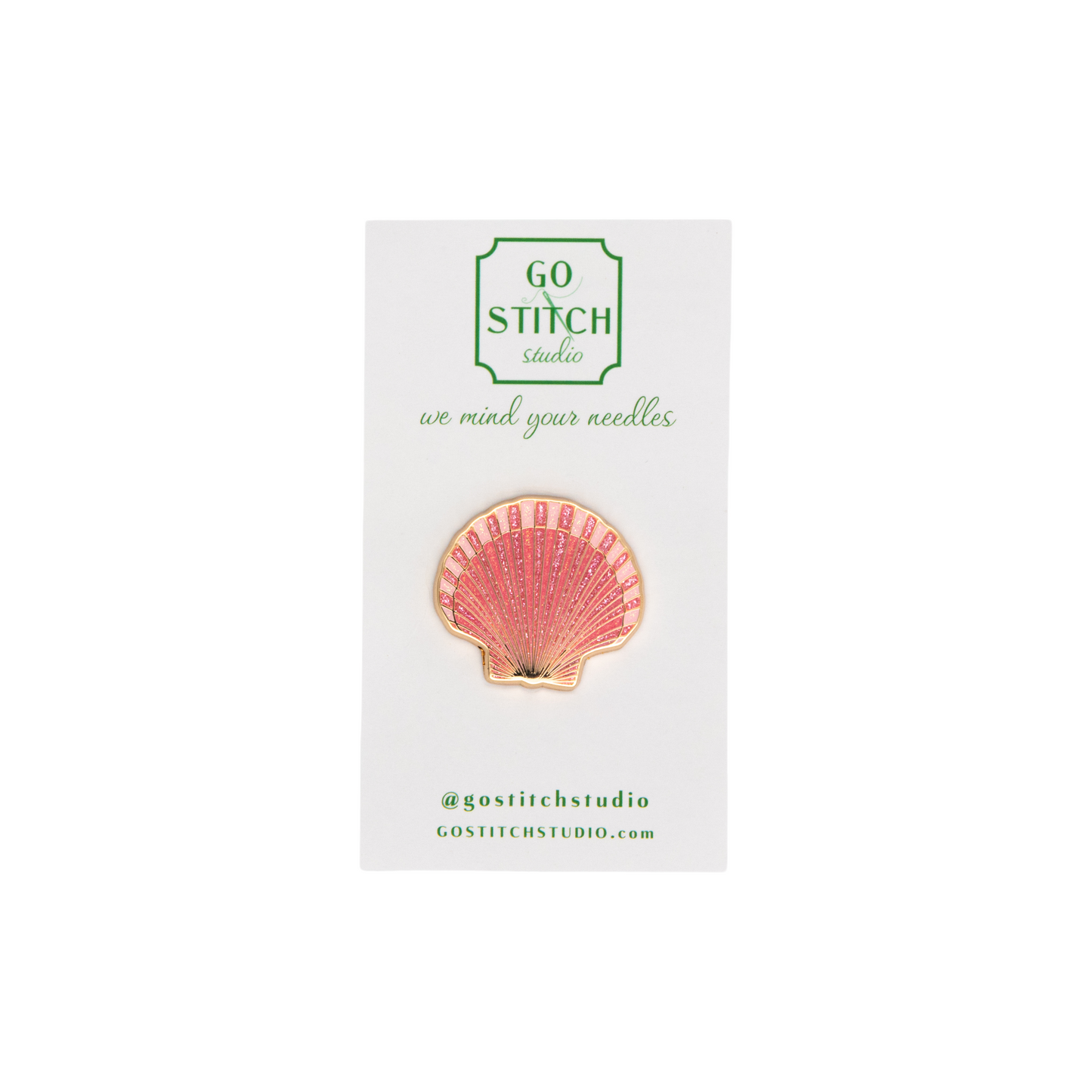 Pink Scallop Seashell Needle Minder