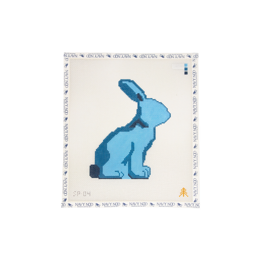 Moss Spring Bunny Canvas - Blue - Right Facing
